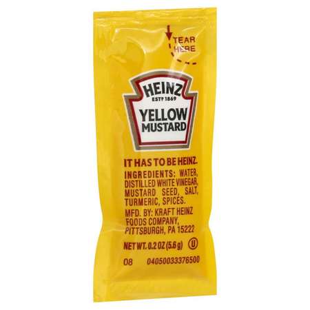 Heinz Heinz Mild Single Serve Mustard .2 oz., PK500 10013000530504